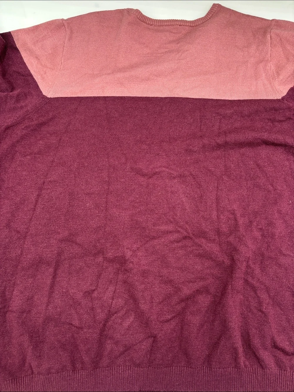 Eloquii Sweetheart Colorblock Sweater in Candy Pink and Maroon Banner